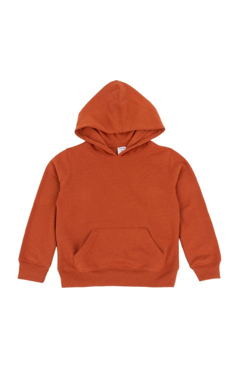 Kids Pullover Hoodie, Cotton Blend, Kangaroo Pocket, Solid Colors