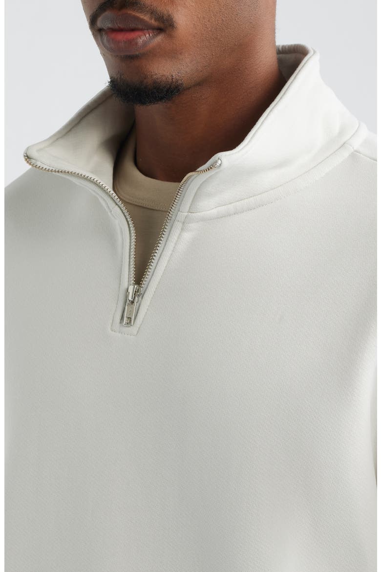 Oversize Core Quarter Zip Sweatshirt, Alternate, color, VINTAGE WHITE