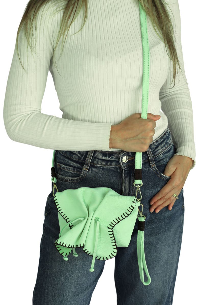Carlos Falchi Mini Butterfly Leather Bag, Alternate, color, Lime
