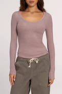 nuuds Slinky Scoop Neck Rib Top