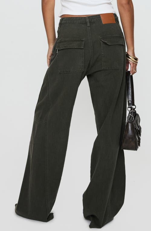 Princess Polly Bruiser Tie Waist Mid Rise Wide Leg Jeans