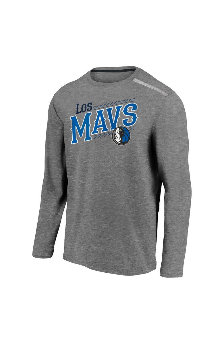 FANATICS Men's Fanatics Branded Heather Charcoal Dallas Mavericks 2021 Noches Éne-Bé-A Authentic Shooting Long Sleeve T-Shirt, Alternate, color, Heather Charcoal