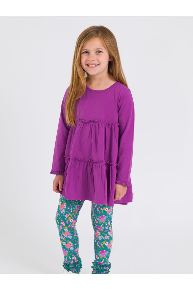 Knit Ruffle Tiered Tunic, Alternate, color, Plum Tart