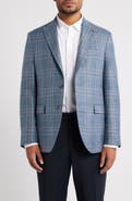 Jack Victor Midland Contemporary Fit Blue Plaid Wool & Silk Blend Sport Coat