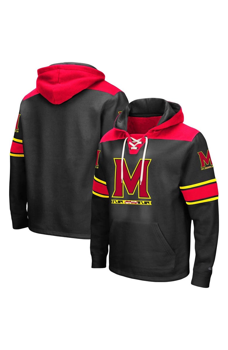 COLOSSEUM Men's Colosseum Black Maryland Terrapins 2.0 Lace-Up Pullover Hoodie, Alternate, color,