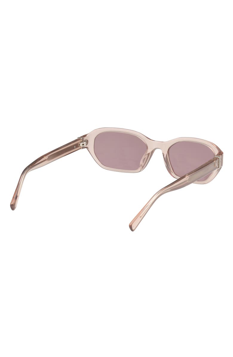 ABERCROMBIE & FITCH 52mm Oval Sunglasses, Alternate, color, Shiny Beige / Plum Lens