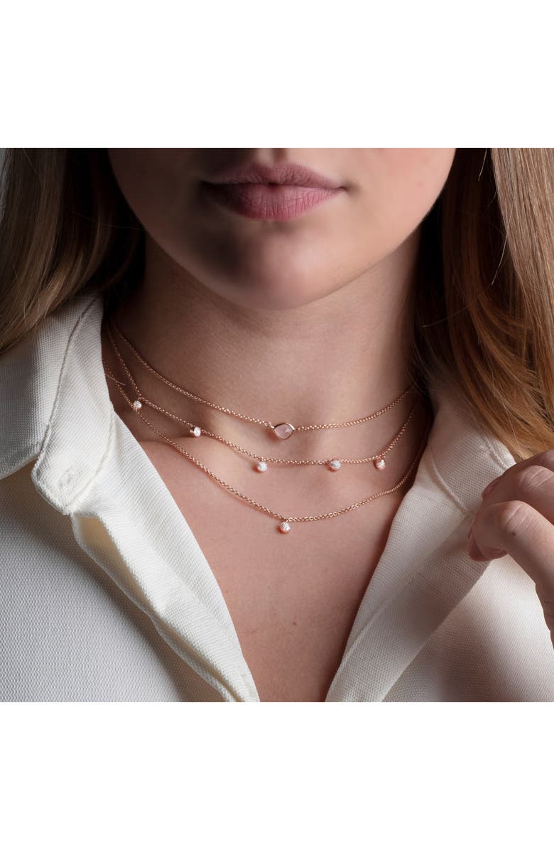 Monica Vinader Siren Mini Nugget Pendant Necklace, Alternate, color, Rose Gold/ Rose Quartz