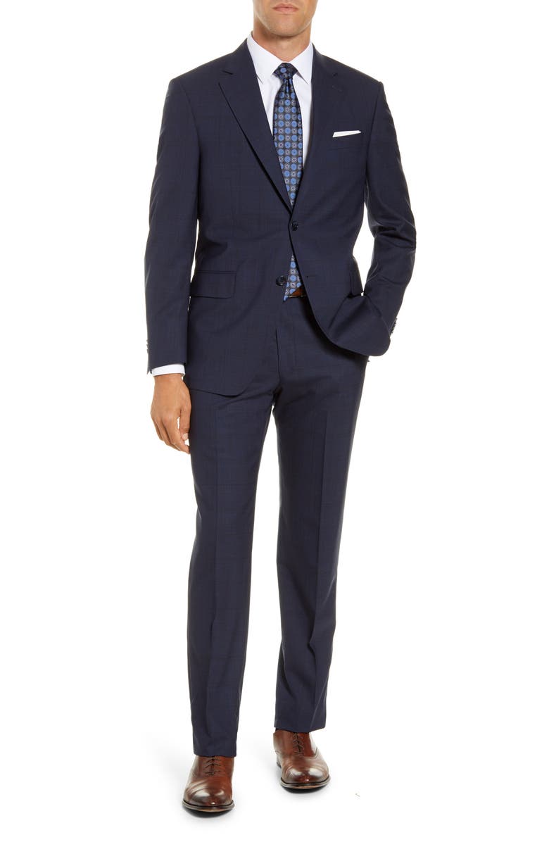 Peter Millar Classic Fit Plaid Wool Suit, Main, color,