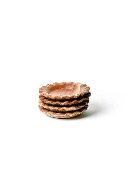 Fundamental Wood Ruffle Salad Plate Set of 4