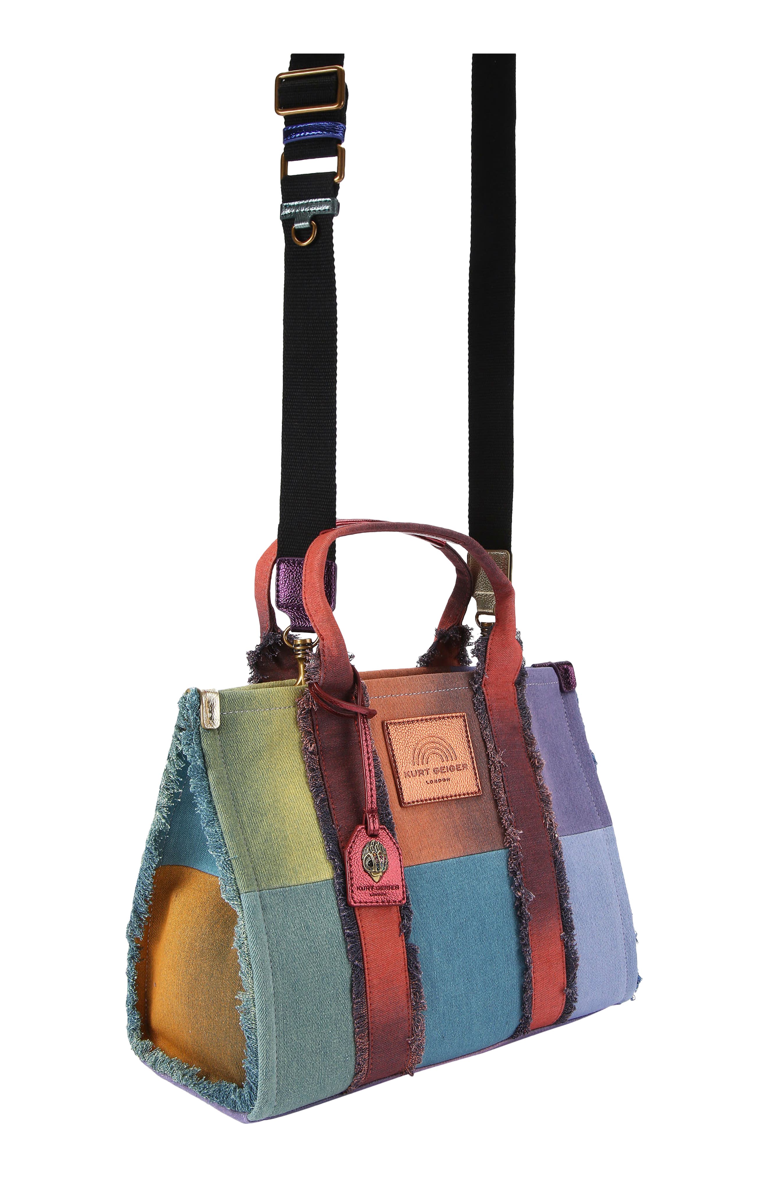 Kurt Geiger London Southbank Patchwork Denim Tote, Alternate, color, Patch Multi