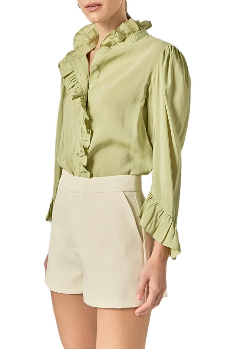 Ruffle Top, Alternate, color, SAGE
