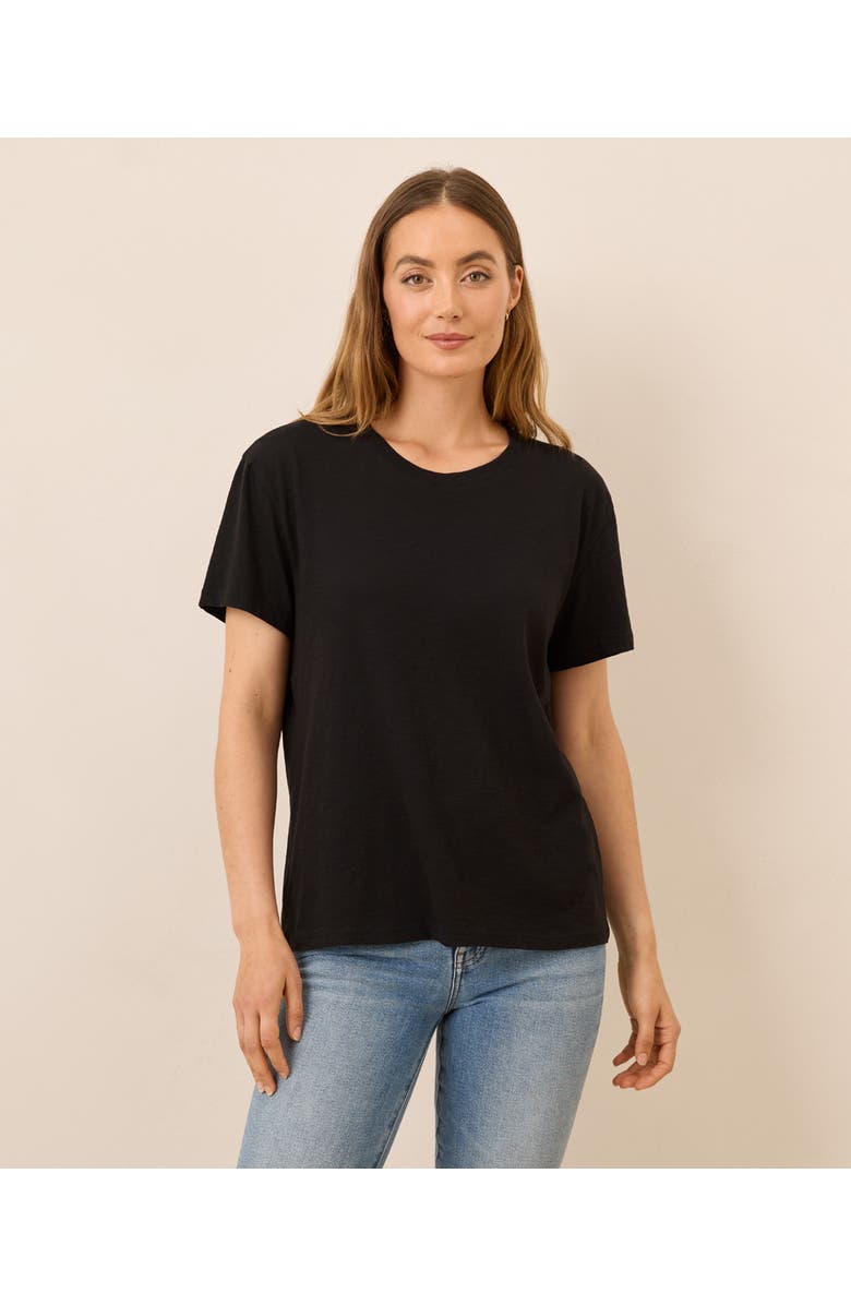 Pact Organic Cotton Featherweight Slub Relaxed Tee, Main, color, Black