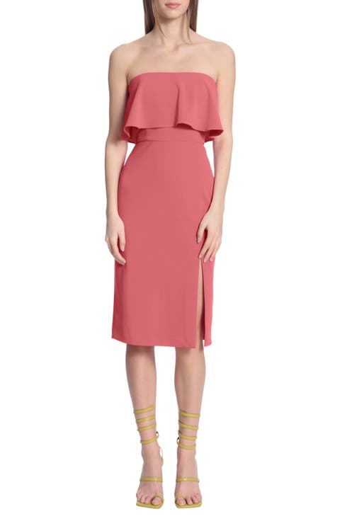 Strapless Midi Cocktail Dress