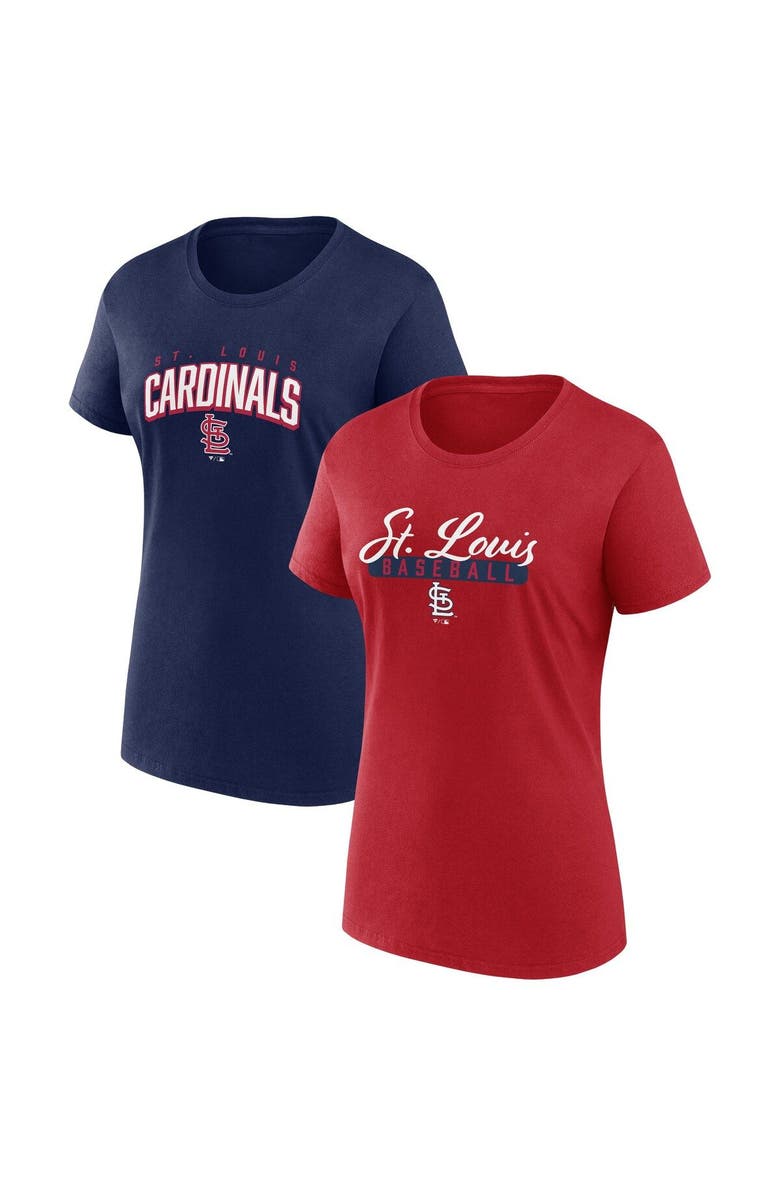 FANATICS Women's Fanatics Branded Red/Navy St. Louis Cardinals Fan T-Shirt Combo Set, Main, color, 