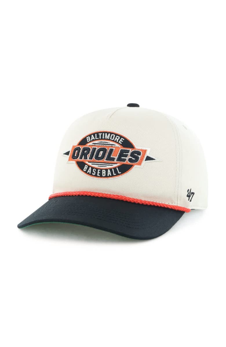 '47 Men's '47 Natural/Black Baltimore Orioles Frame Out Hitch Adjustable Hat, Alternate, color, Natural