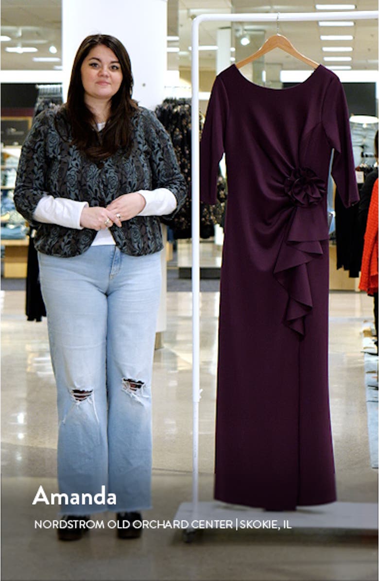 Rosette Detail Sheath Gown, sales video thumbnail