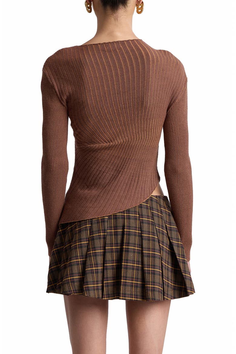 Radial Rib Asymmetric Hem Sweater, Alternate, color, CONGAC MULTI