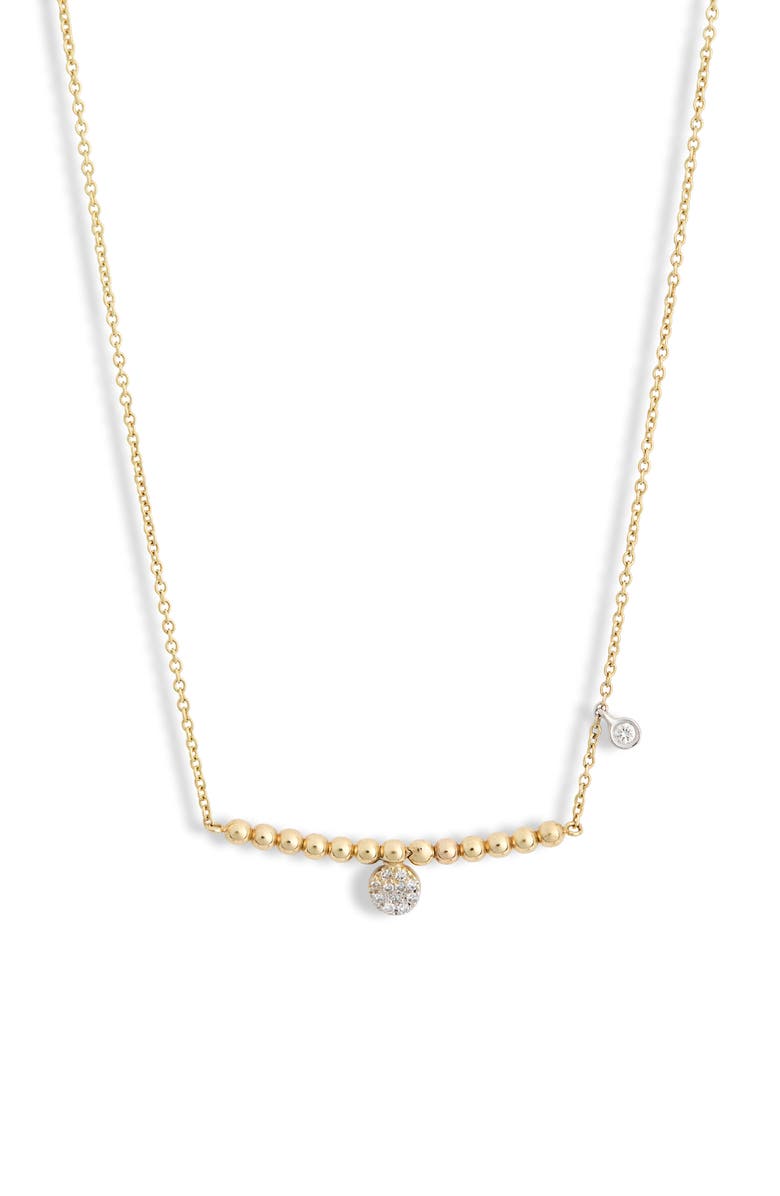Meira T Ball Chain Bar Necklace - 0.1ct., Main, color, 