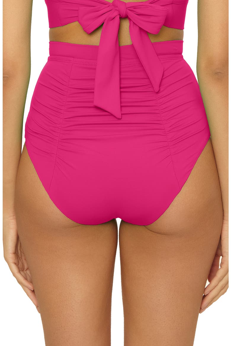 Sun Goddess High Waist Bikini Bottoms, Alternate, color, HOT PINK