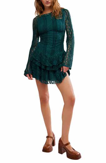 Free People Tabby Lace Long Sleeve Minidress