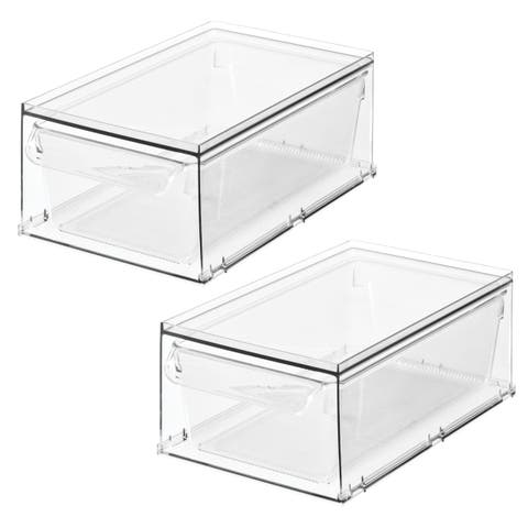 Stackable Kitchen Storage Drawer - Set of 2 - Clear