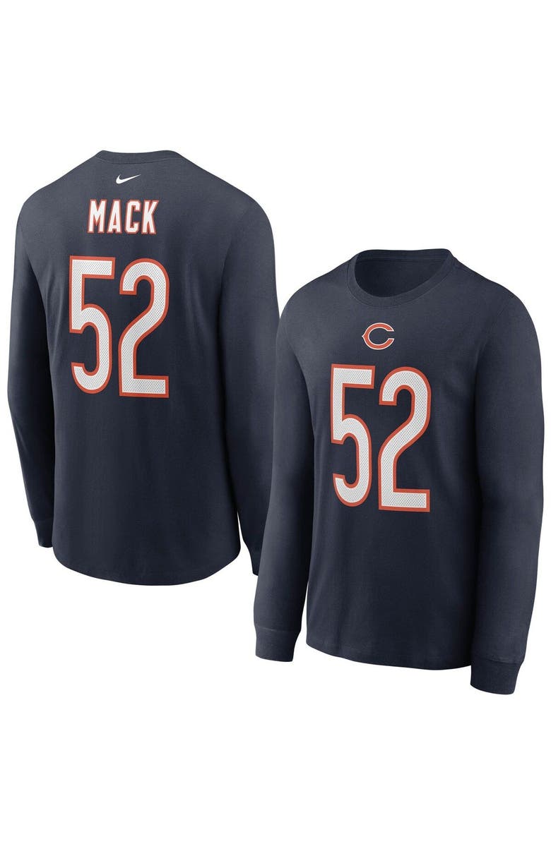Nike Men's Nike Khalil Mack Navy Chicago Bears Player Name & Number Long Sleeve T-Shirt, Main, color, 