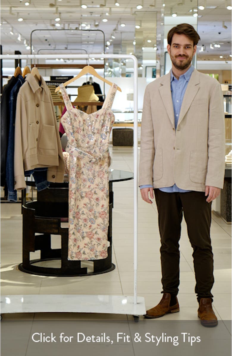 Nicole Sequin Floral Tweed Sheath Dress, sales video thumbnail