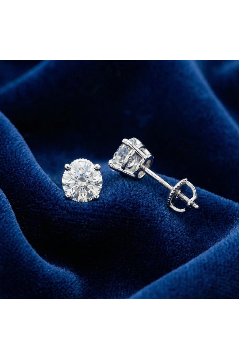 1.50ct Lab Grown Diamond Studs 14k Gold Screw Backs, Alternate, color, 14k White Gold