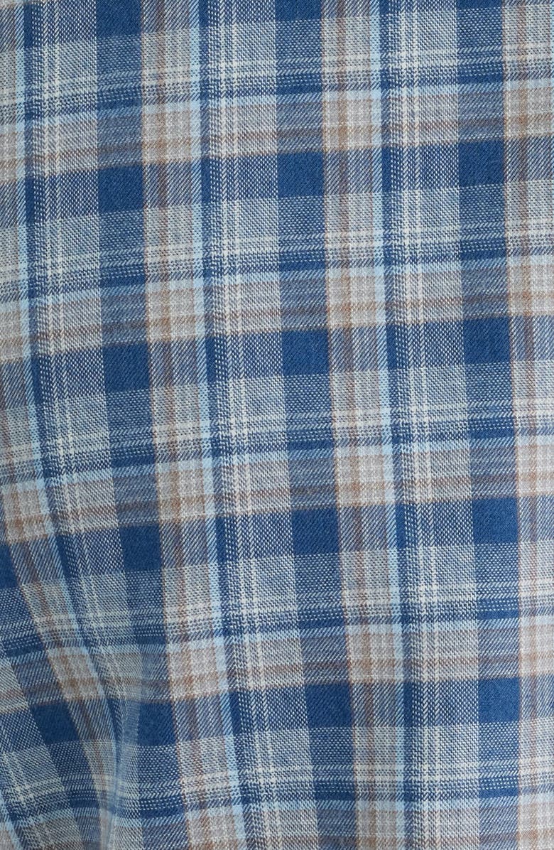 Peter Millar Whitecap Plaid Flannel Button-Up Shirt, Alternate, color, Blue Haze