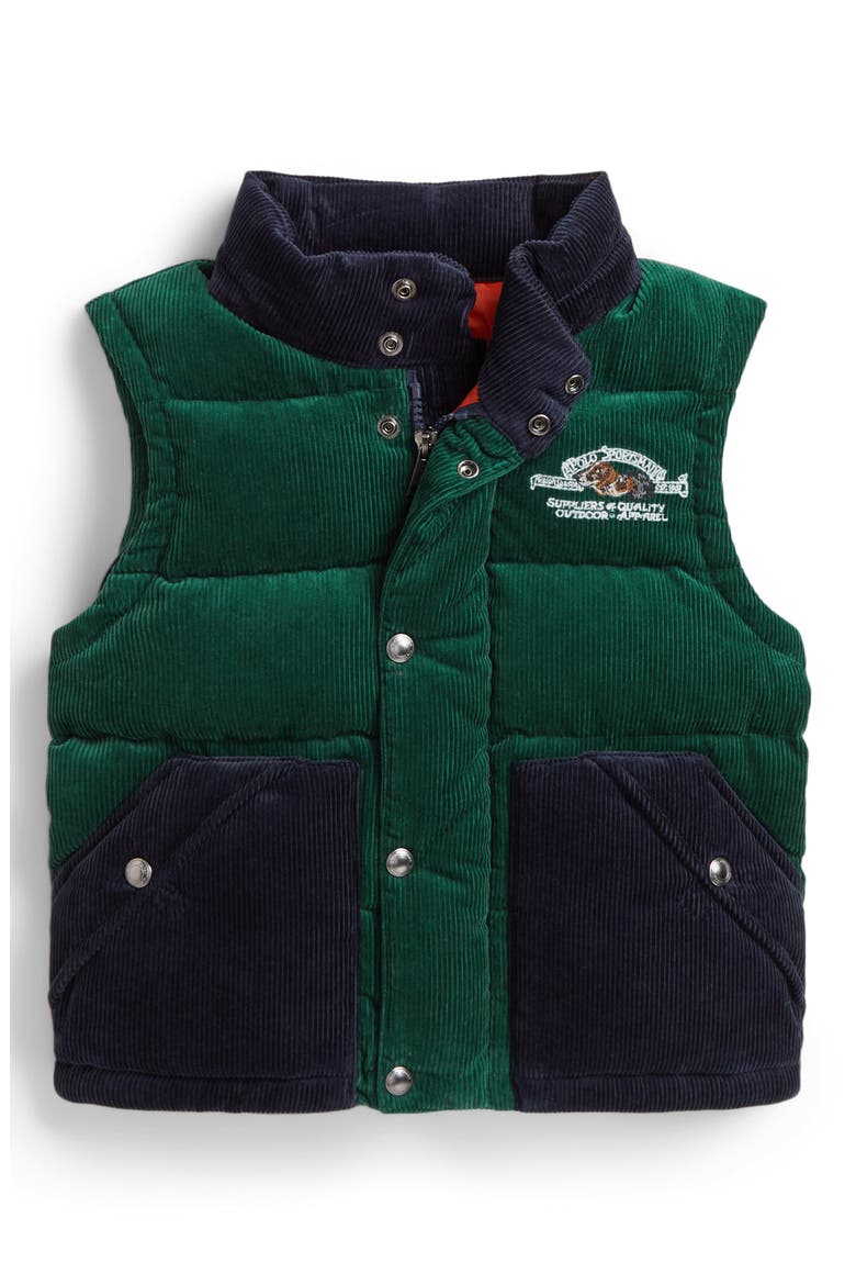 Kids' Corduroy Down & Feather Fill Jacket, Alternate, color, MULTI