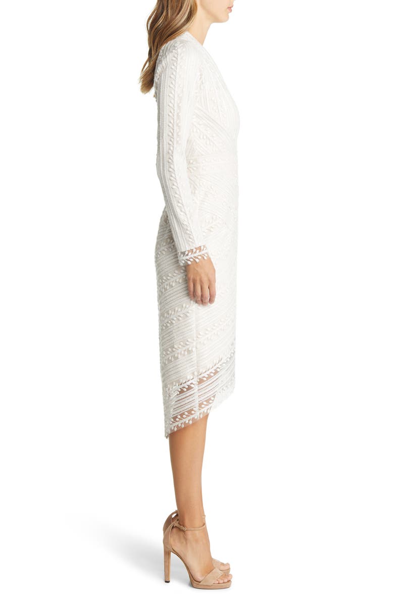 Tadashi Shoji Embroidered Long Sleeve Midi Dress, Alternate, color,