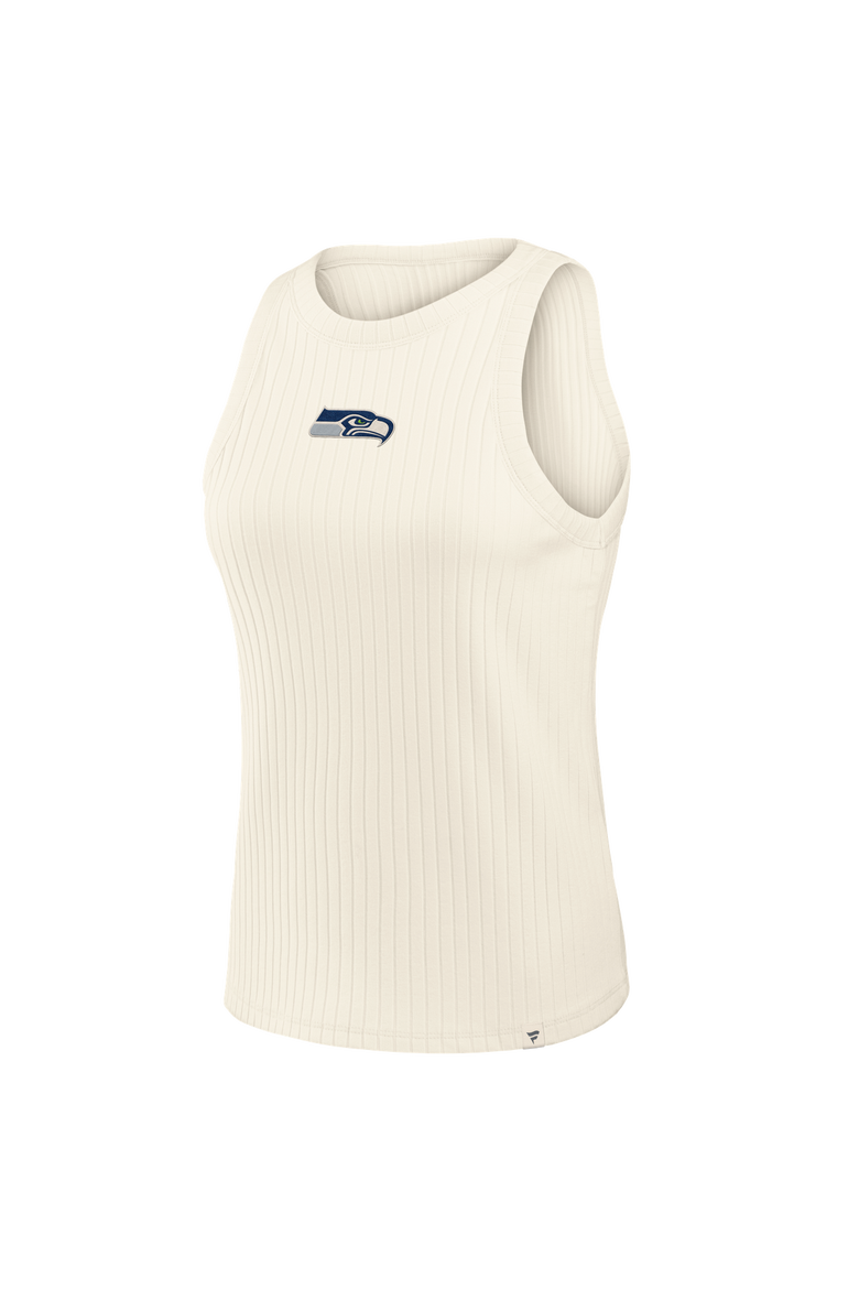 Women's Fanatics Cream Seattle Seahawks Star Play Tri-Blend Ribbed Tank Top, Alternate, color, Cream