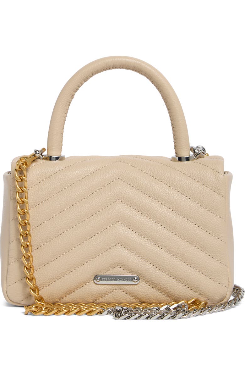 Rebecca Minkoff Edie Quilted Leather Top Handle Satchel, Alternate, color,