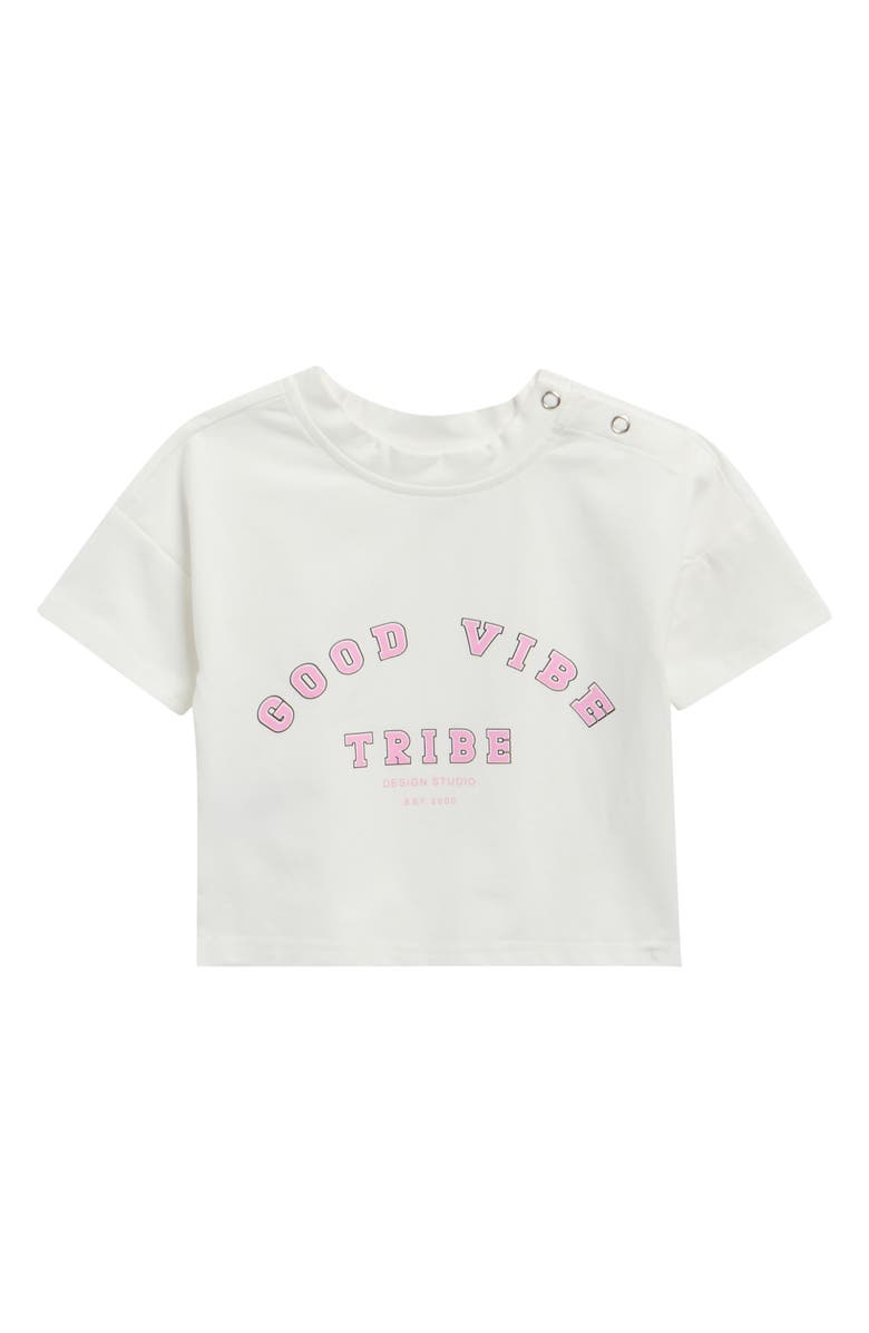 TINY TRIBE Good Vibe Graphic T-Shirt, Main, color, White