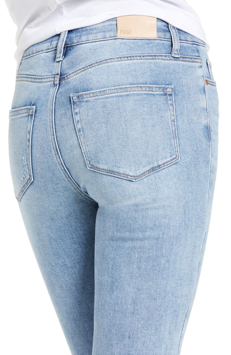 PAIGE Transcend Laurel Canyon High Waist Raw Hem Flare Jeans, Alternate, color, 