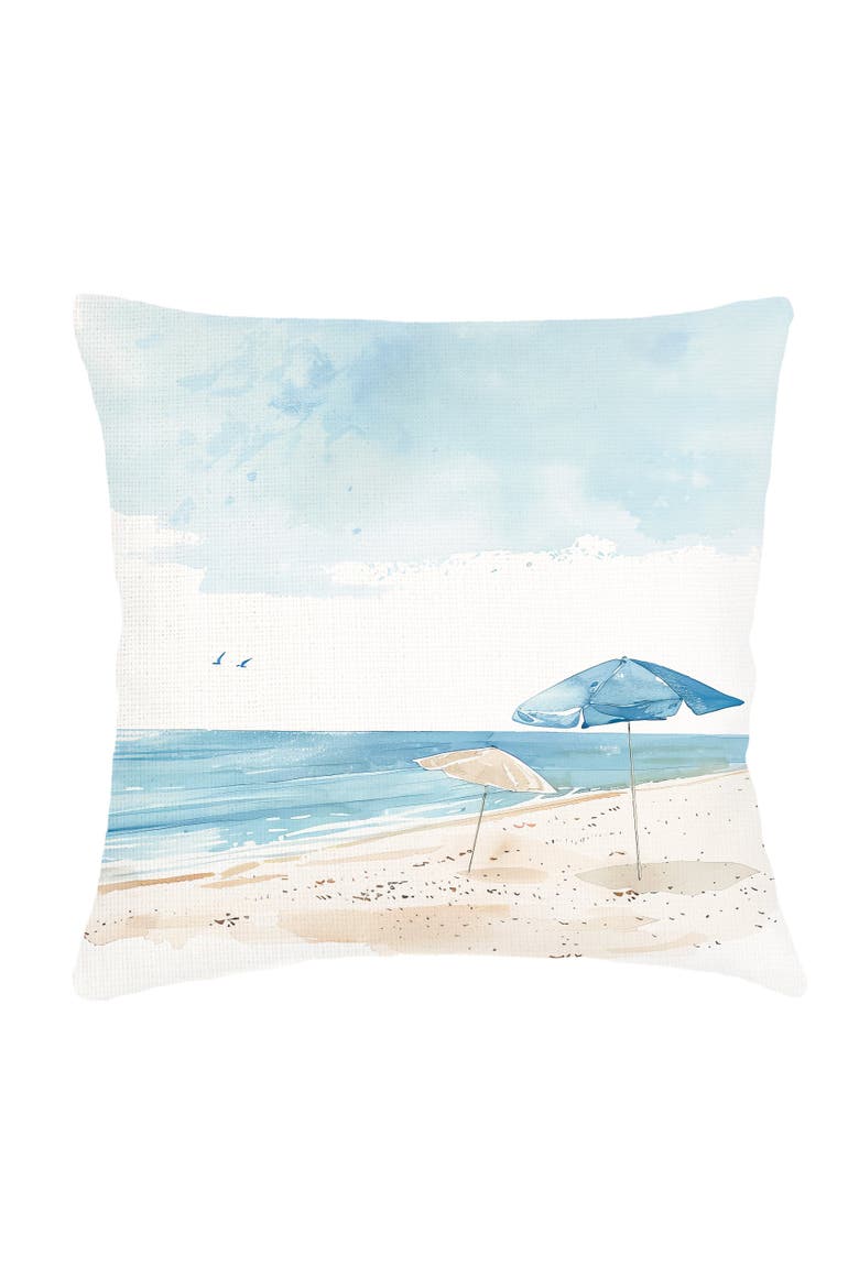 Barefoot Beach Linen Pillow 20x20 with Down Alternative Insert, Main, color, Blue