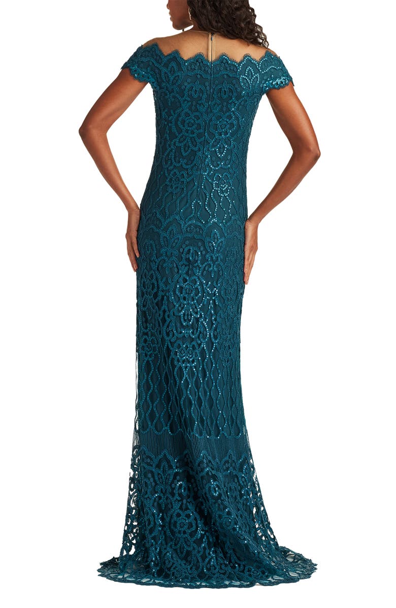 Tadashi Shoji Rhinestone Paisley Gown, Alternate, color, Starry Night