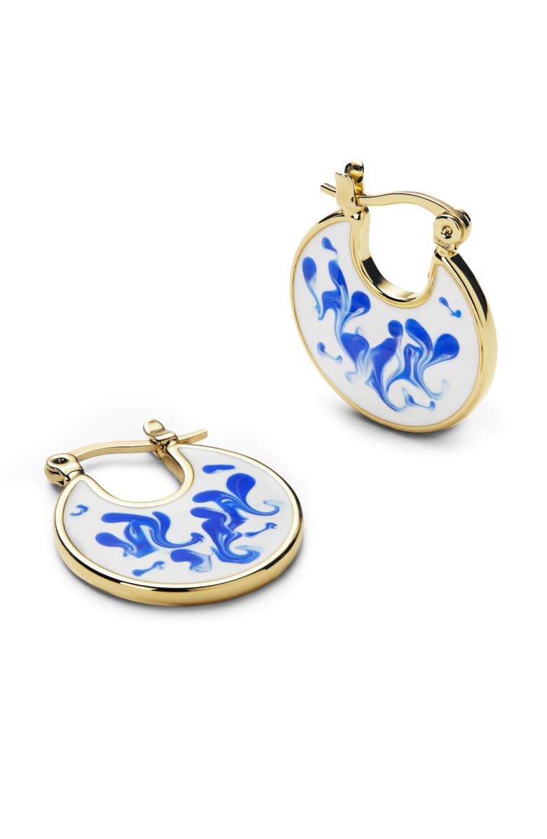Ana Luisa Enamel Earrings - Hana Marble Blue, Main, color, 
