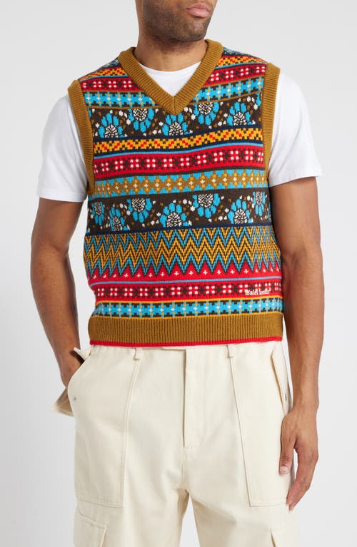 Y-3 x Wales Bonner Fair Isle Vest in Brown Multicolor 