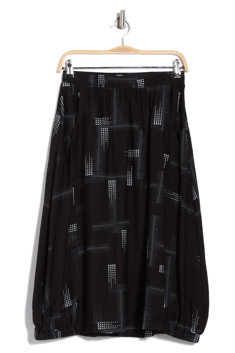 Abstract Print Bubble Skirt, Alternate, color, BLACK