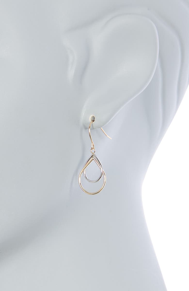 CANDELA JEWELRY 14K Yellow & White Gold Pear Shape Drop Earrings, Alternate, color, 