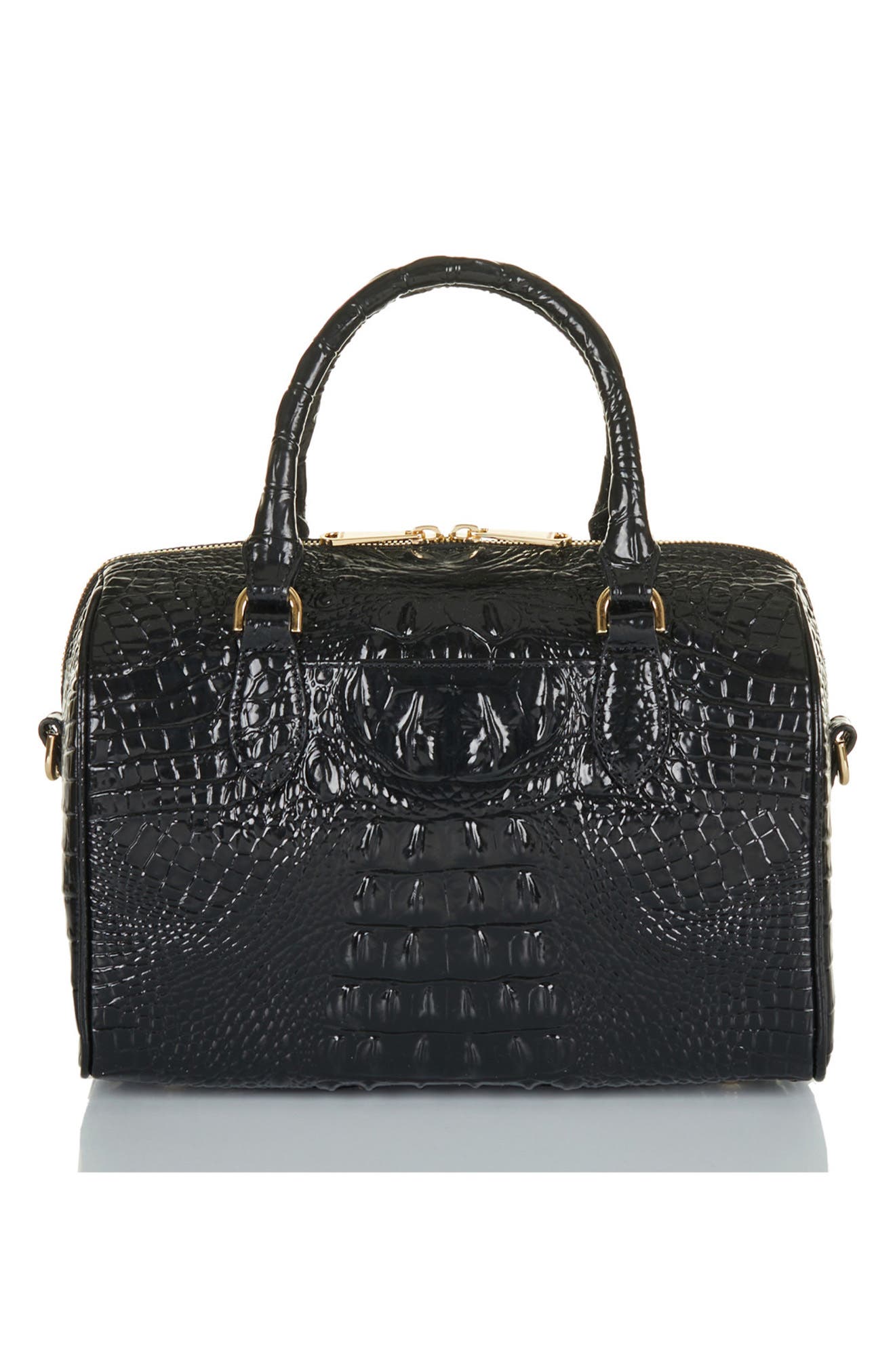 Brahmin Stacy Croc Embossed Leather Satchel, Alternate, color, 