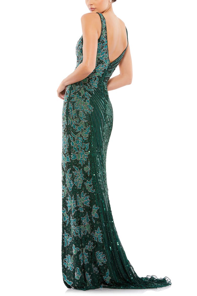 Sequin Column Gown, Alternate, color, DEEP GREEN