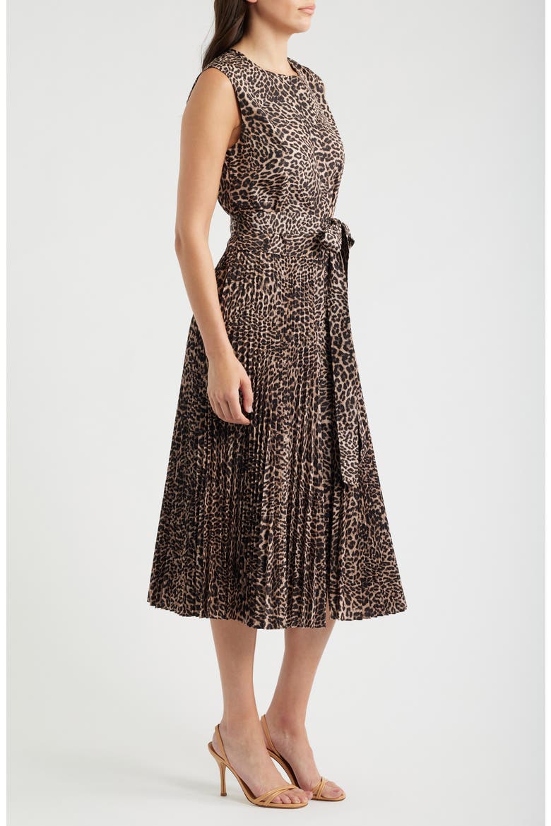 Stella Leopard Print Midi Dress, Alternate, color, NATURAL MULTI