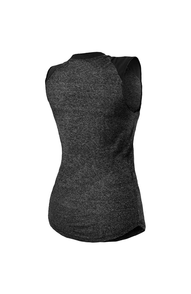 Majestic Threads Women's Majestic Threads Black New Orleans Saints Retro Tri-Blend Raglan Muscle Tank Top, Alternate, color, 