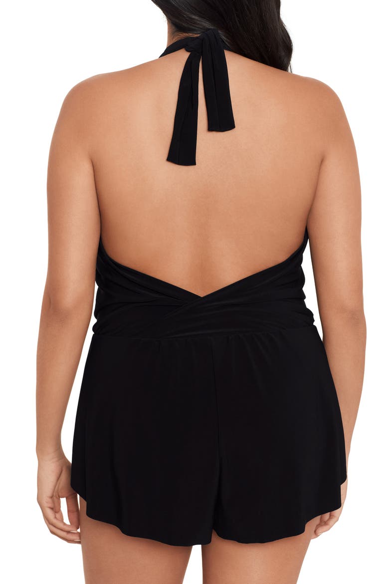 Bianca One-Piece Romper Swimsuit, Alternate, color, BLK