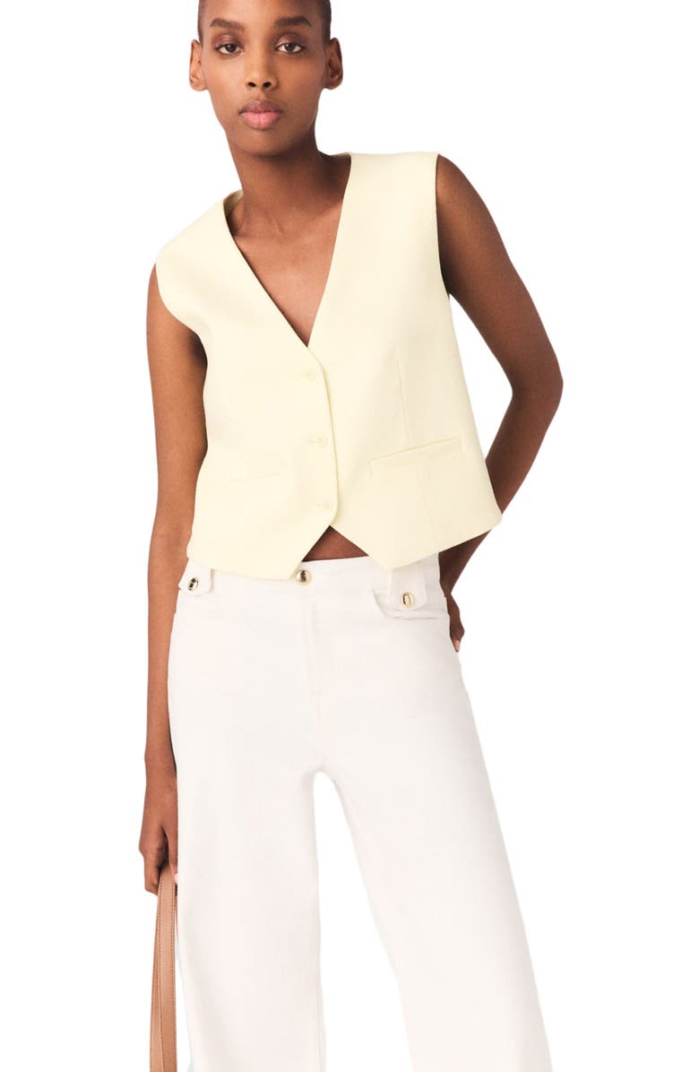 maje Tailored jacket, Alternate, color, Pale Yellow