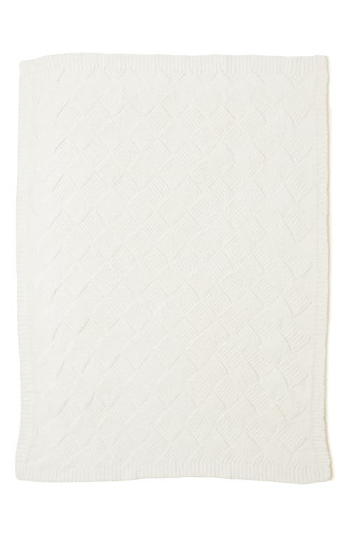 Barefoot Dreams Cozychic Diamond Weave Blanket In White