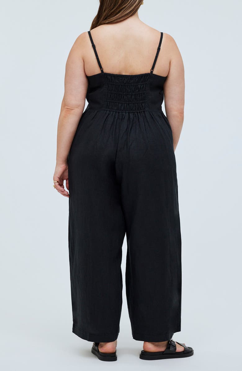 Madewell Sleeveless Wide Leg Linen Jumpsuit, Alternate, color,