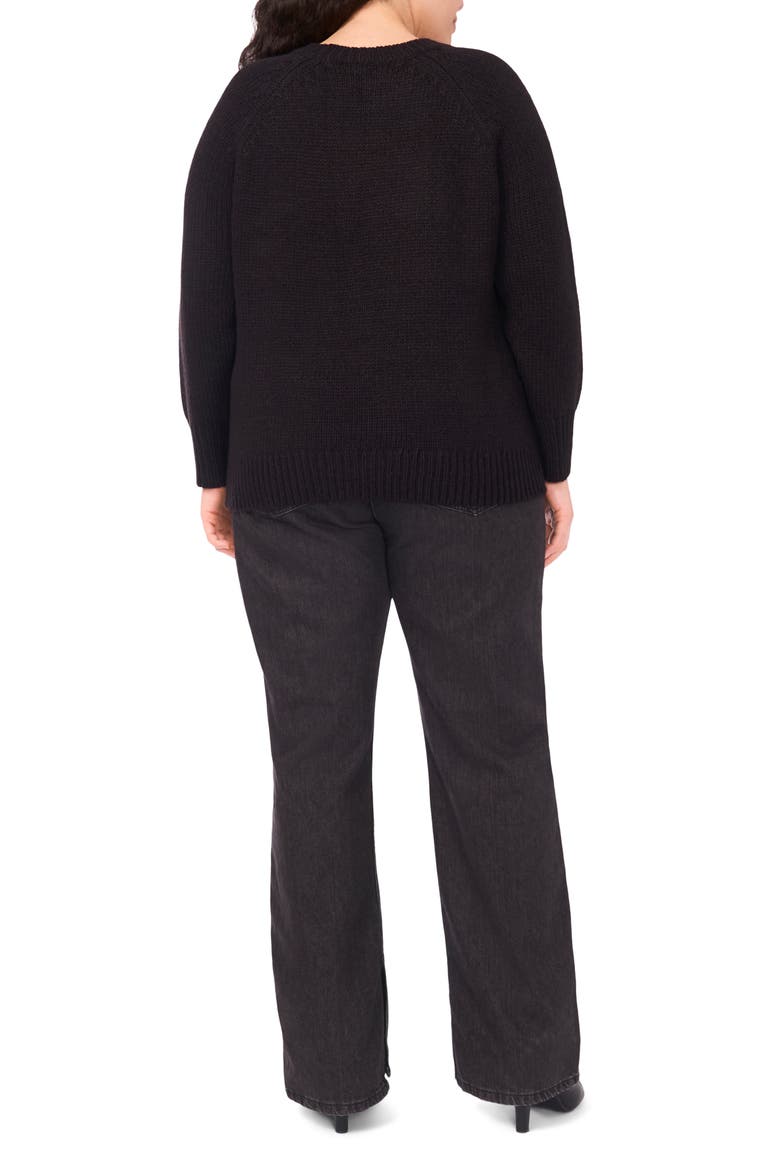 Embroidered Floral Sweater, Alternate, color, RICH BLACK